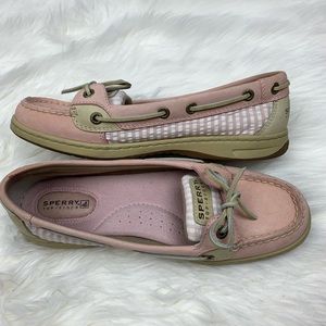 Sperry | Pink Striped Boat Shoes